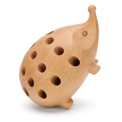 Wooden Hedgehog Pen Holder