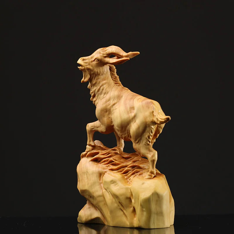 Hand Carved Goat Statue