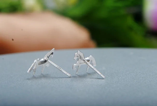 925 Sterling Silver Horse Earings