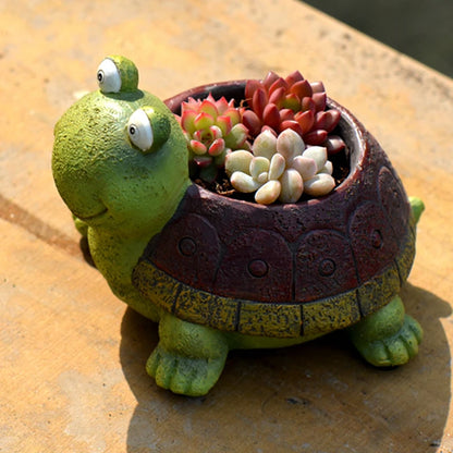 Hand Carved Turtle Planters