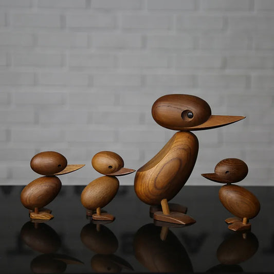 Hand Carved Mother Duck with Ducklings