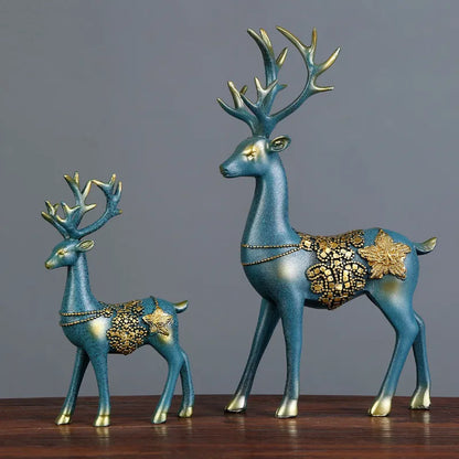 Pair of Reindeer Statues