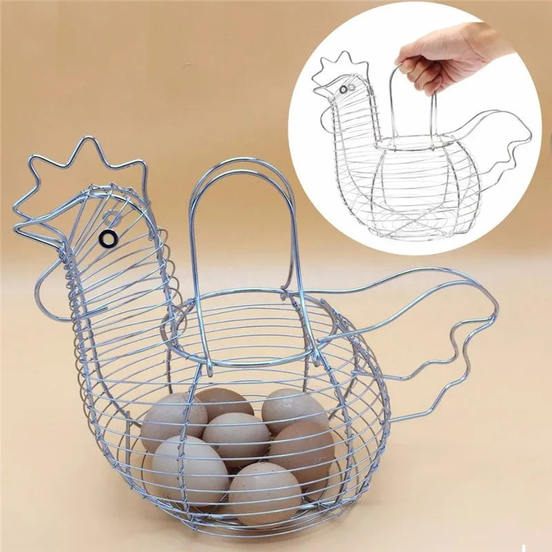 Hen-shaped Wire Egg Basket