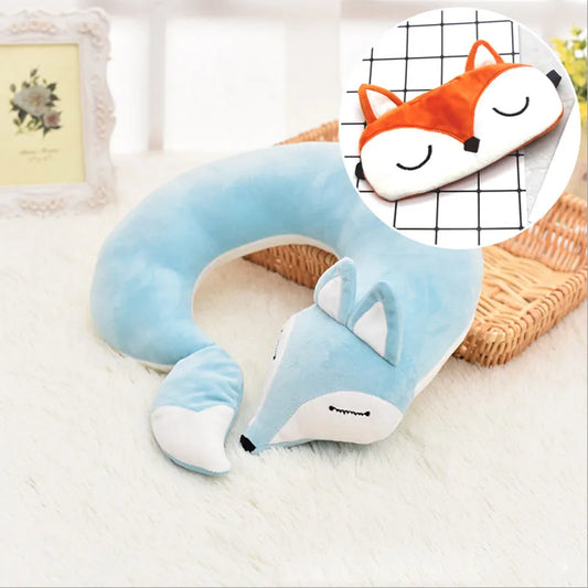 Fox Neck Pillow With Sleeping Mask