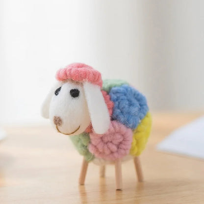 Colorful Wool Sheep Figurines