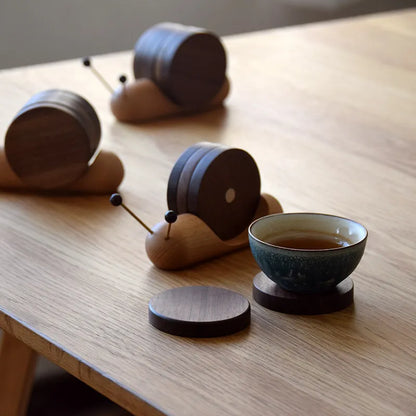 Black Walnut Snail Coasters