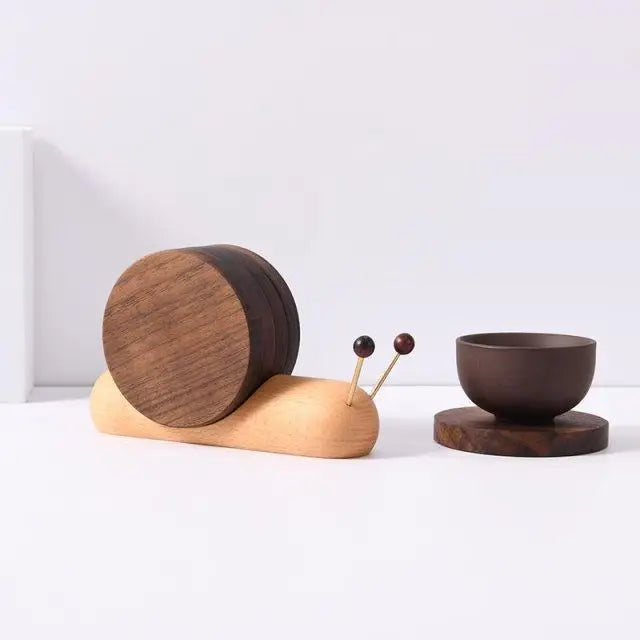 Black Walnut Snail Coasters