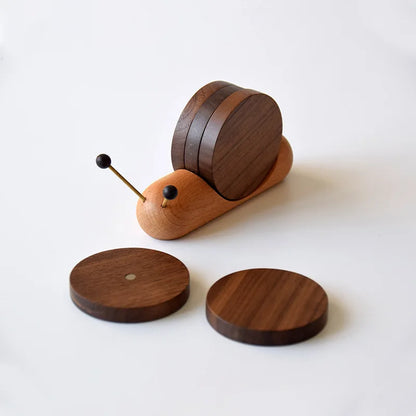 Black Walnut Snail Coasters