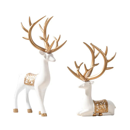 Pair of Reindeer Statues